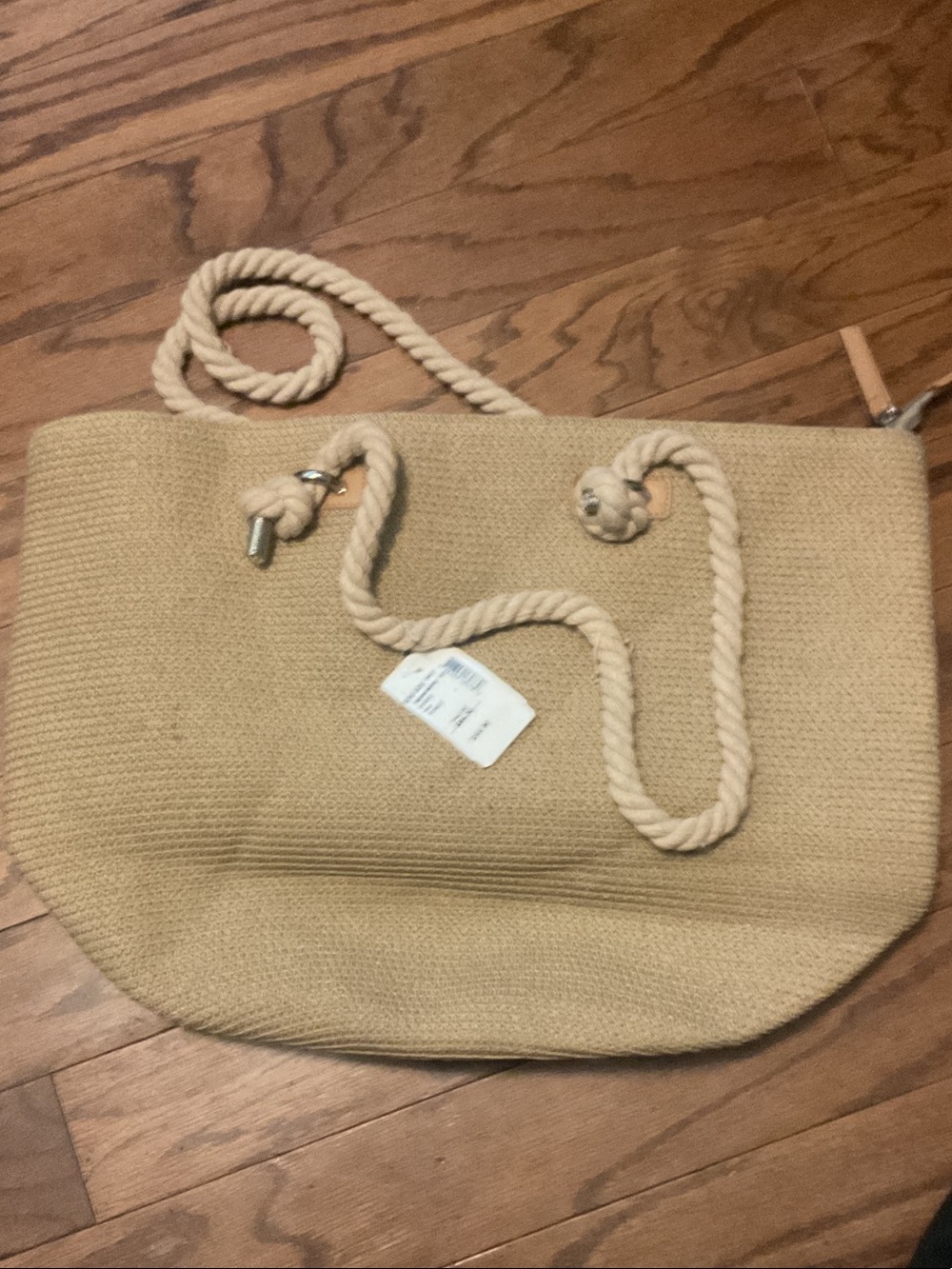 Saks Fifth Avenue Beige Rope-Handle Woven Tote